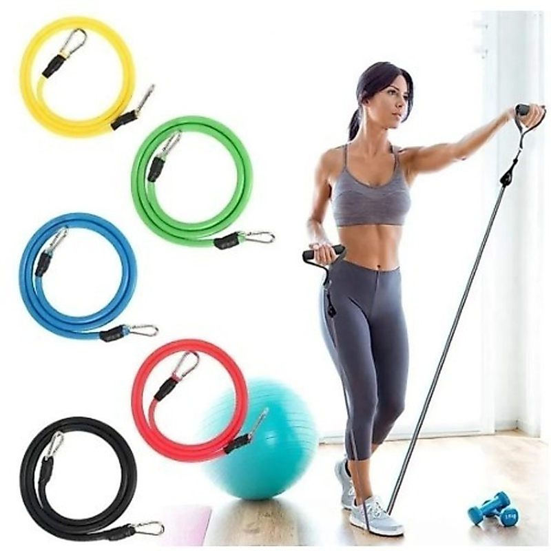 Kit 11 Peças Elástico Para Exercício De Resistência Academia Em Casa
