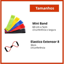Kit Mini Band 5 Faixas Elásticas + Elástico para Treino=