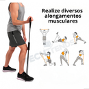 Kit Mini Band 5 Faixas Elásticas + Elástico para Treino=