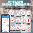 Balança De Gordura Corporal Conexão Digital Bluetooth Bateria Recarregável Embutida